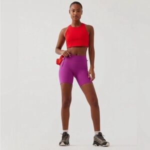 Outdoor Voices Shorts Womens XS Purple Snacks Biker Athletic